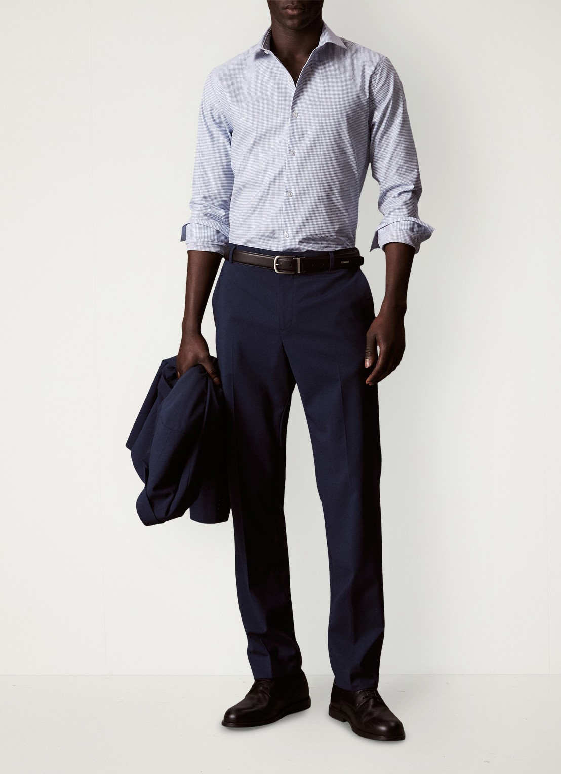 Calvin Klein Slim fit overhemd met ruit dessin - voorkant 6 bijou blue-7ku /  lichtblauw
