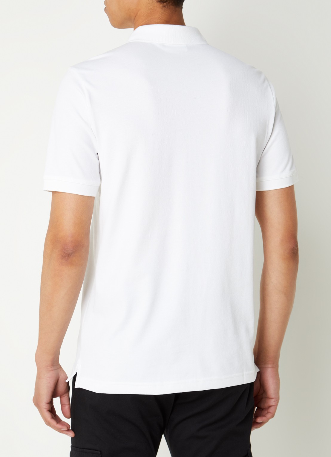 Calvin Klein Slim fit polo van piqué katoen met logo - achterkant 4 wit