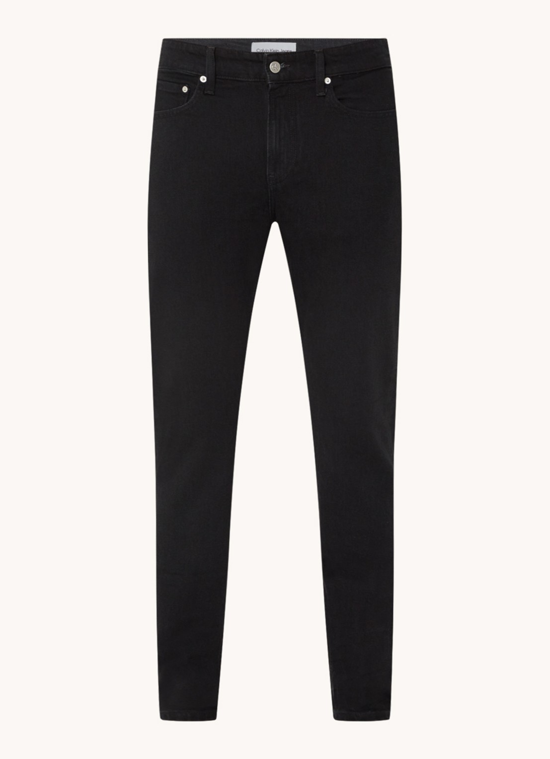 Calvin Klein Slim fit tapered jeans met gekleurde wassing - voorkant 4 zwart