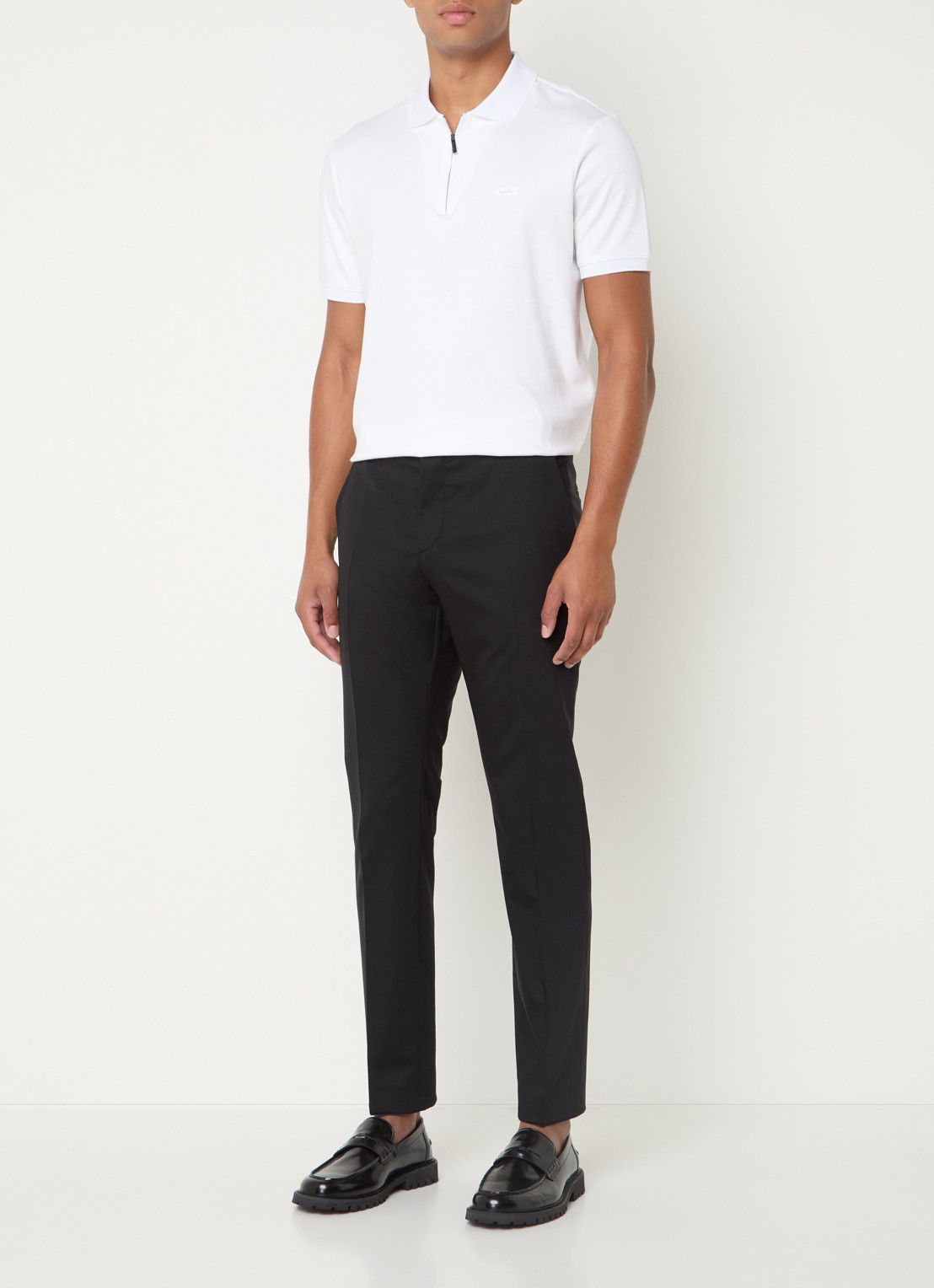 Calvin Klein Slim fit trousers met steekzakken - voorkant 3 zwart