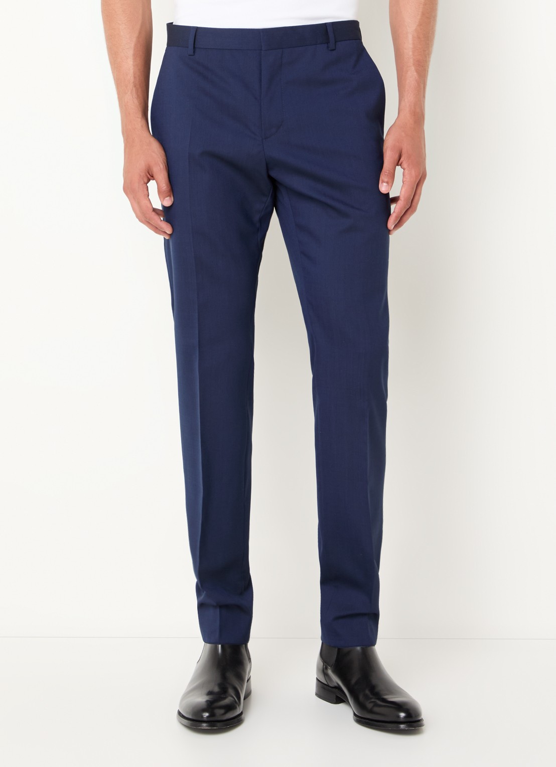 Calvin Klein Slim fit trousers met steekzakken - detail donkerblauw
