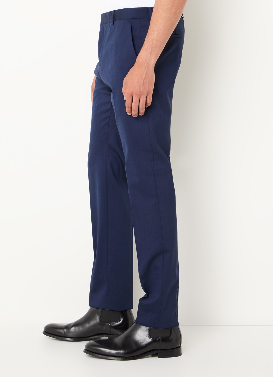 Calvin Klein Slim fit trousers met steekzakken - detail 2 donkerblauw