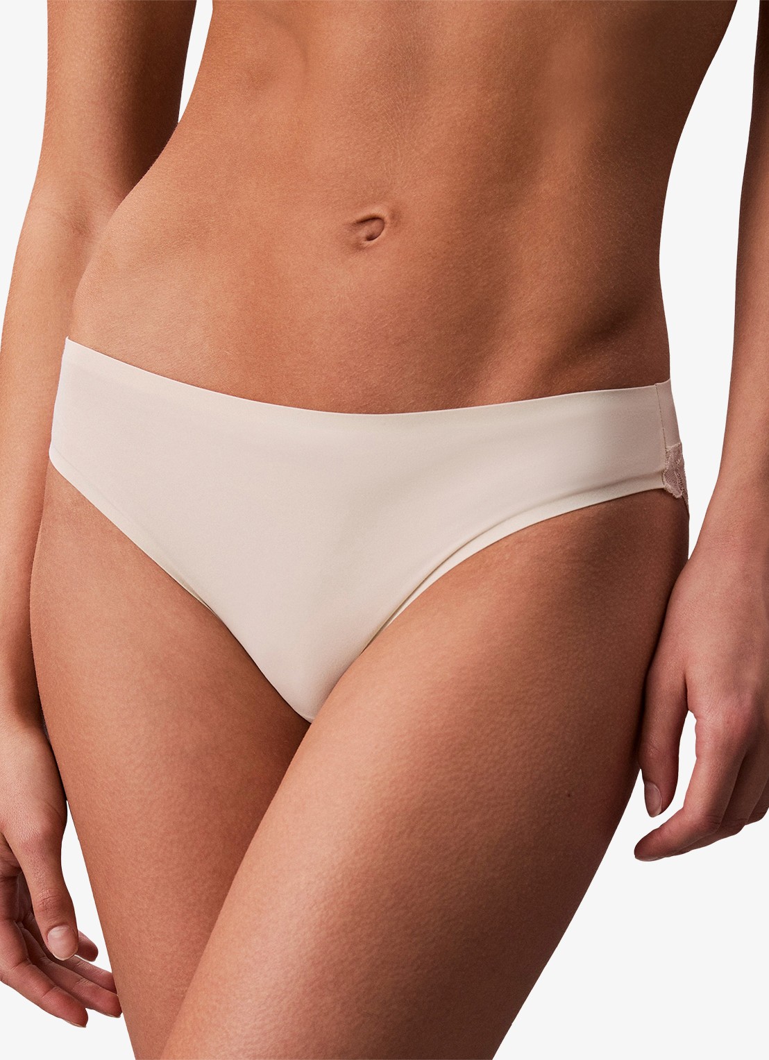 Calvin Klein Slip met details van kant - detail 4 gebroken wit