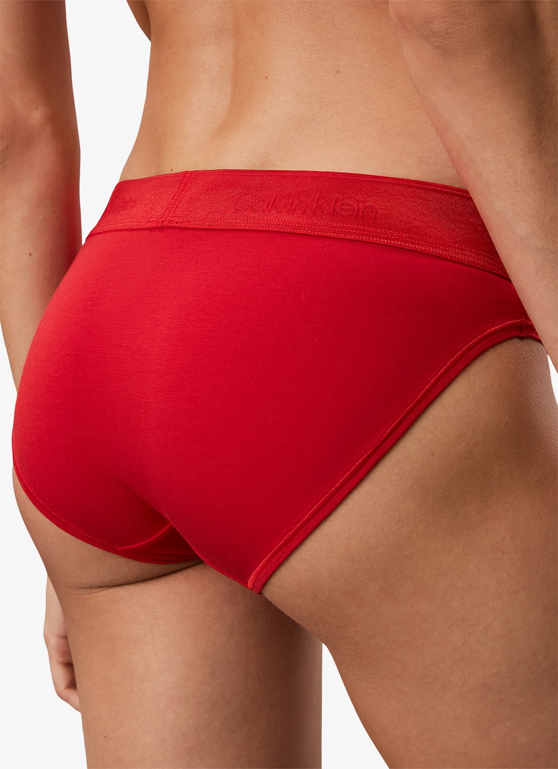 Calvin Klein Slip met logoband en glanzende finish - detail 2 kersenrood