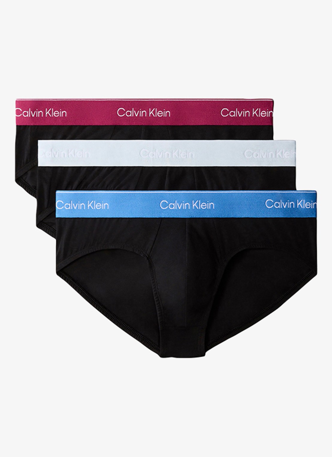 Calvin Klein Slip met logoband in 3-pack - voorkant blauw