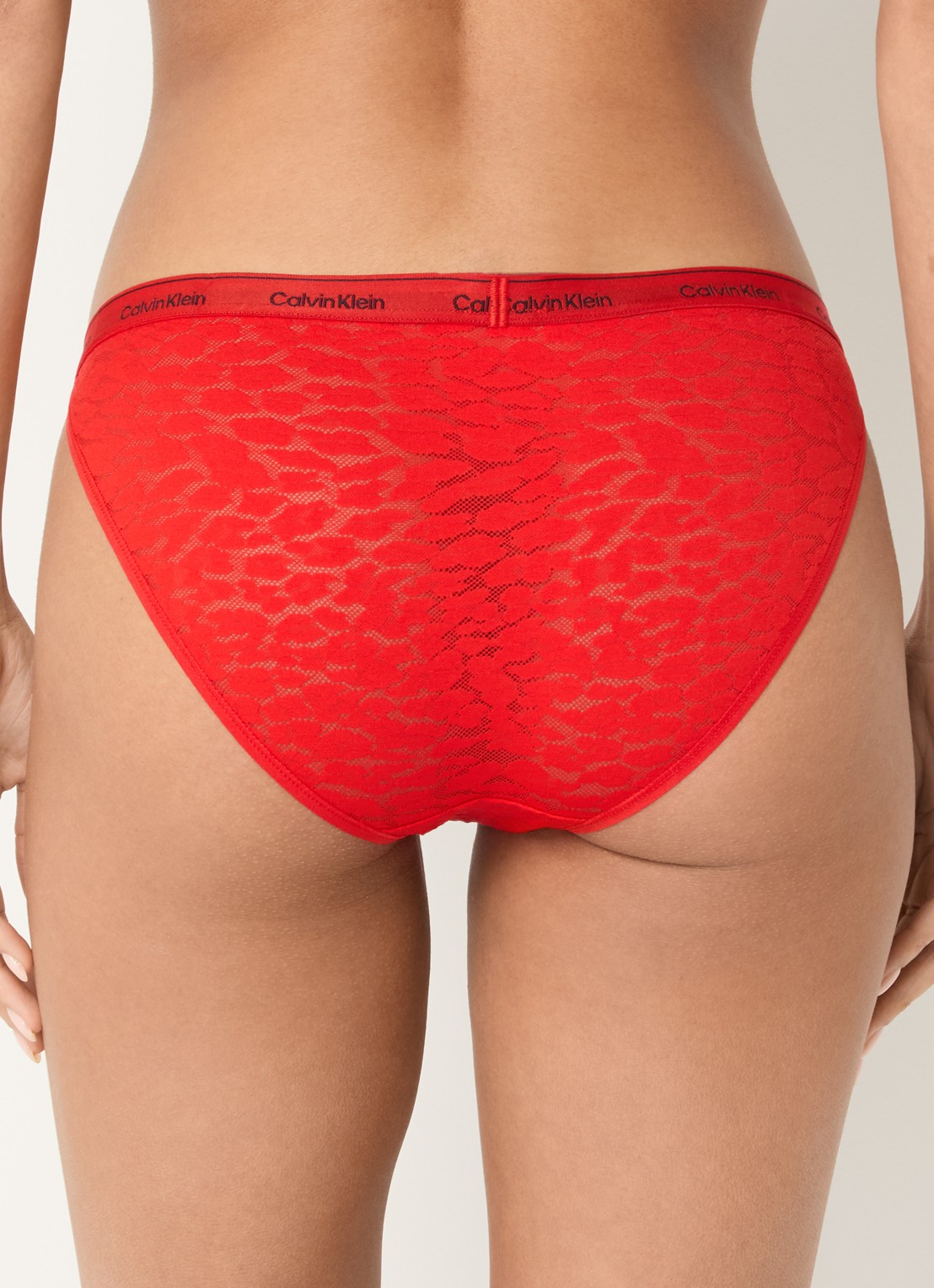 Calvin Klein Slip met logoband - achterkant 4 rood