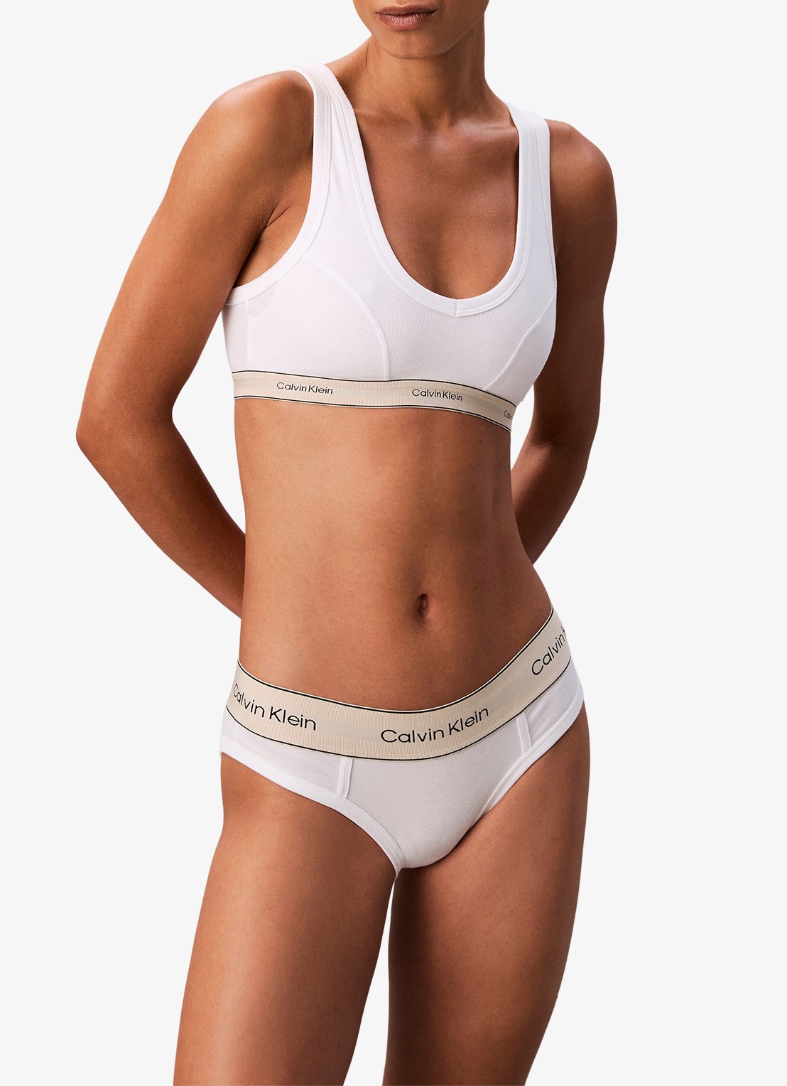 Calvin Klein Slip met logoband - voorkant 7 wit