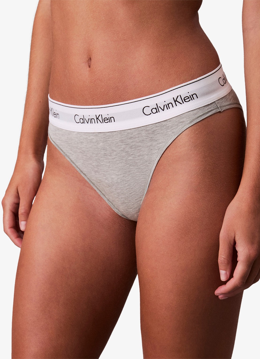 Calvin Klein Slip met logoband - detail 4 lichtgrijs