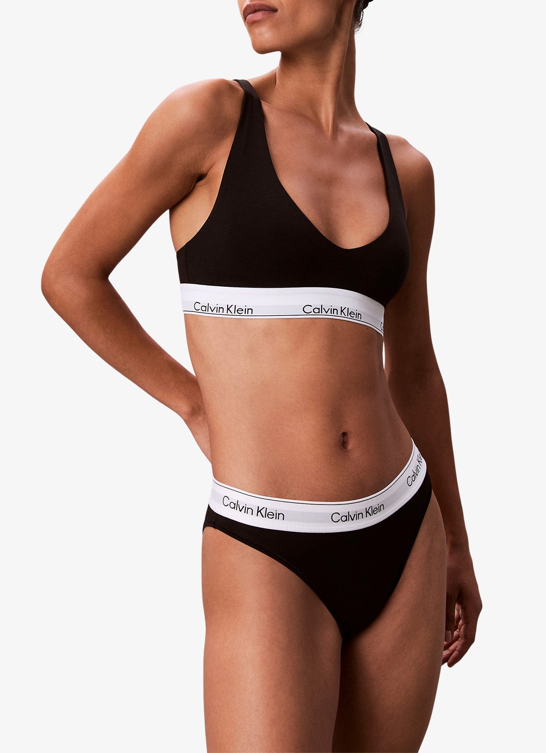 Calvin Klein Slip met logoband - detail zwart