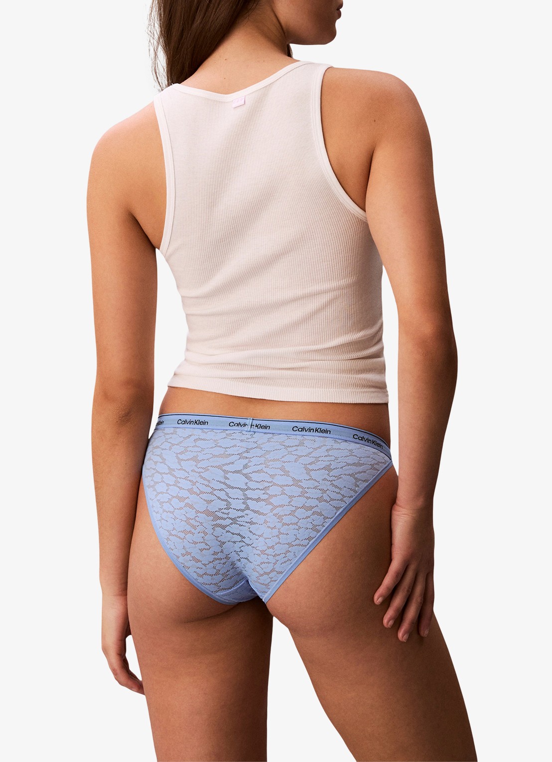 Calvin Klein Slip met logoband - achterkant 5 lichtblauw