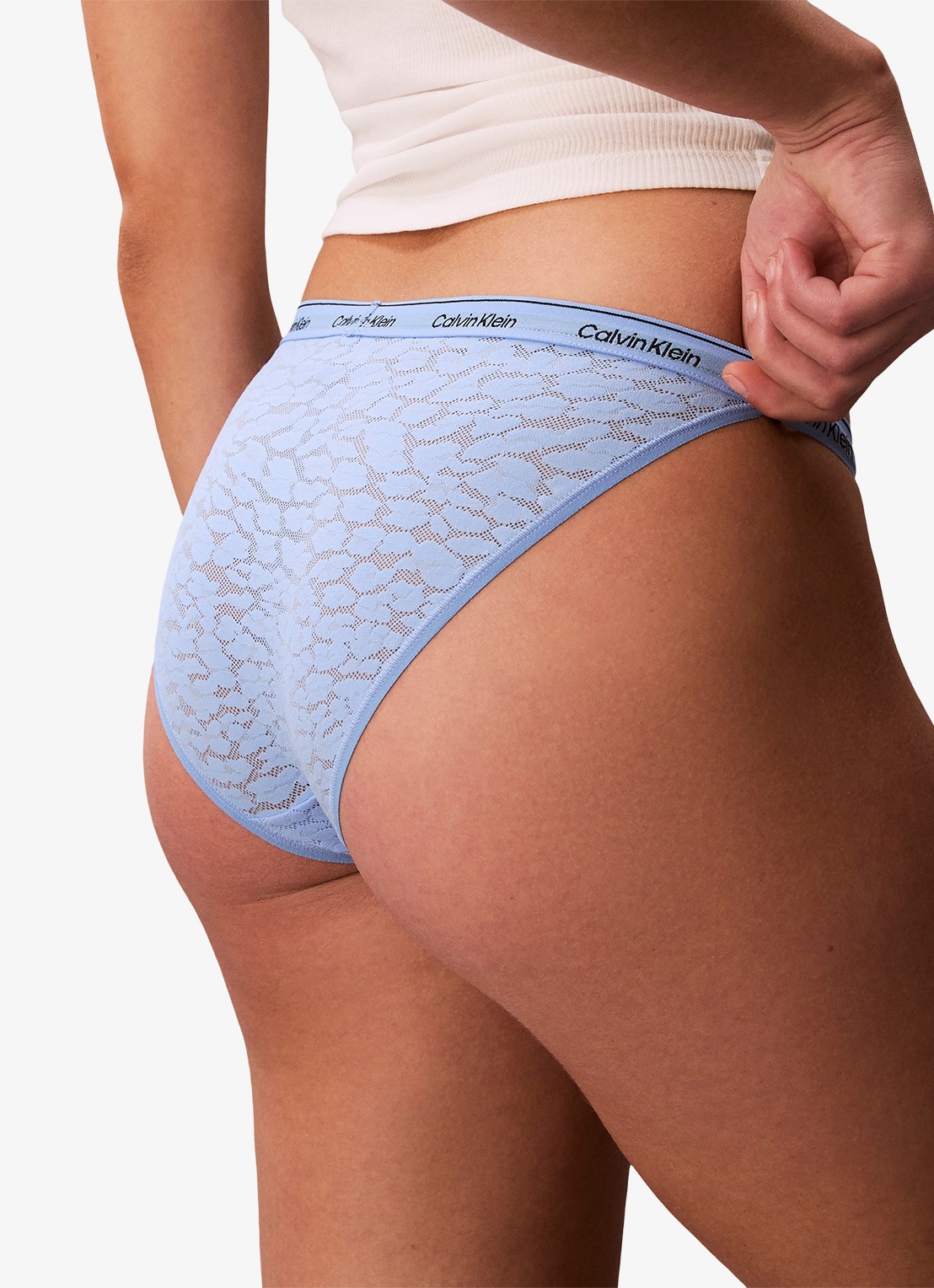 Calvin Klein Slip met logoband - detail 4 lichtblauw