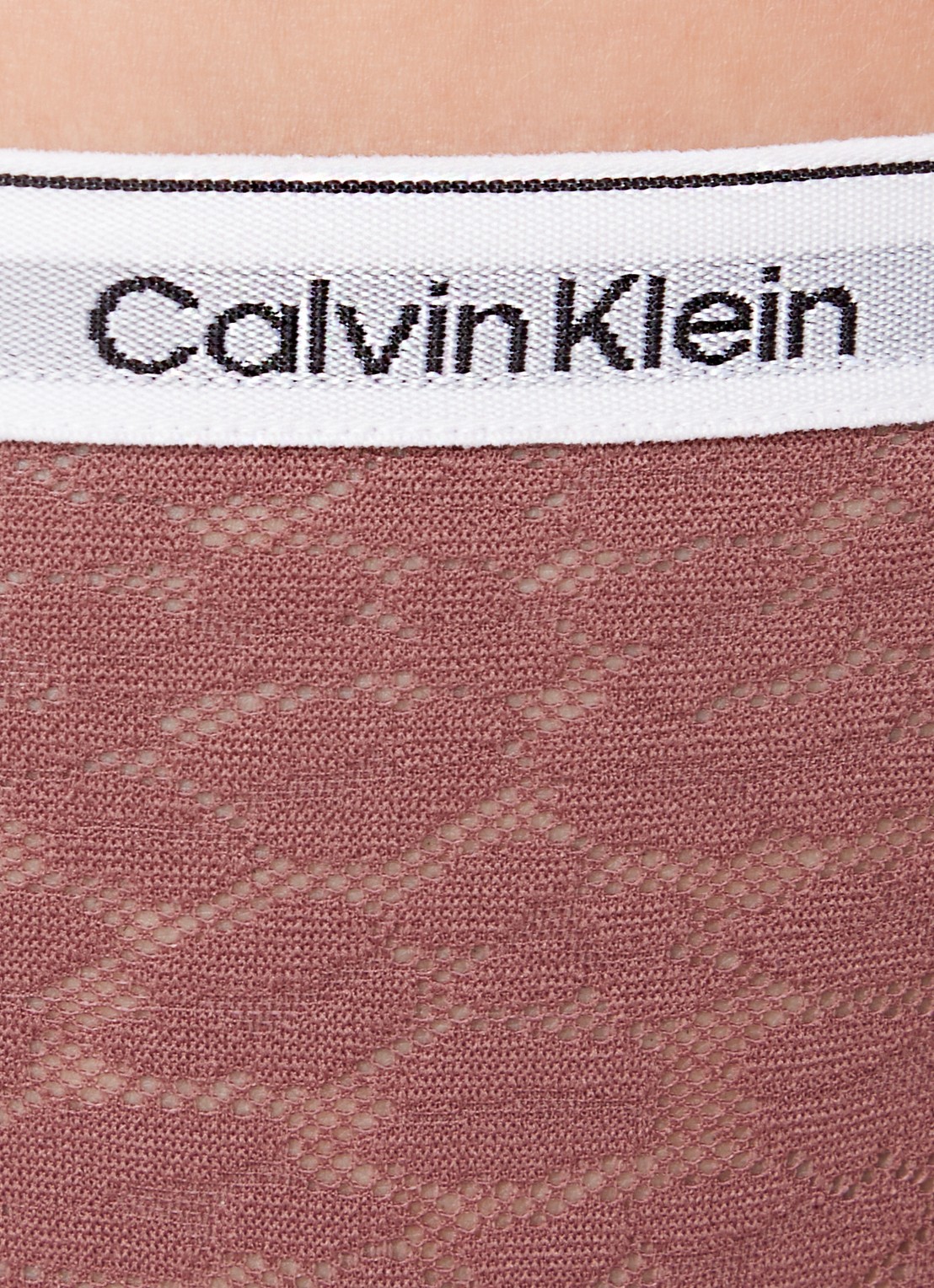 Calvin Klein Slip van mesh met panterprint - detail 2 donkerroze