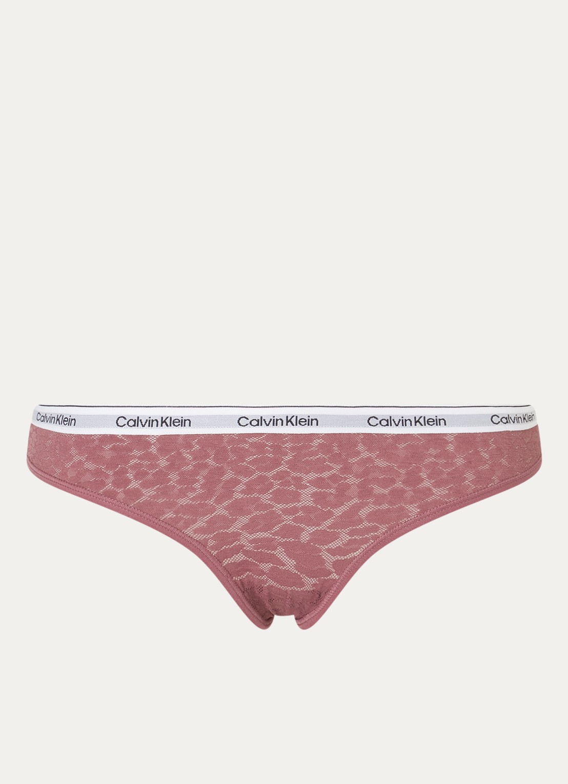 Calvin Klein Slip van mesh met panterprint - voorkant 4 donkerroze
