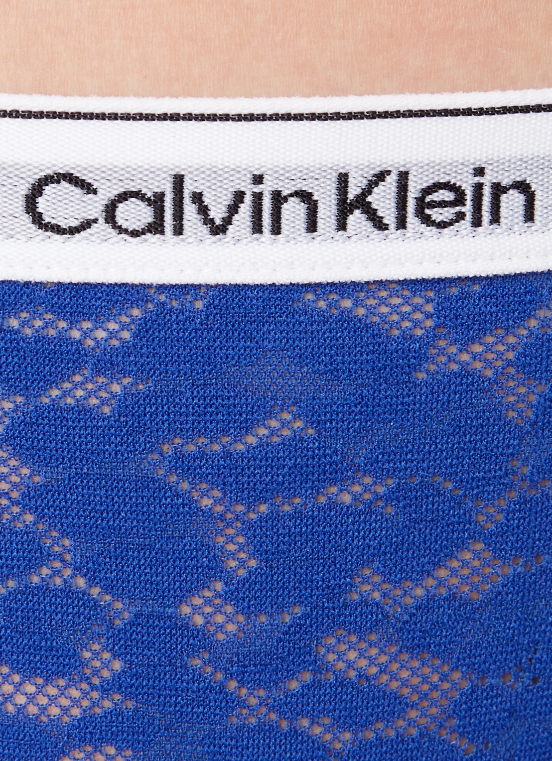 Calvin Klein Slip van mesh met panterprint - detail 4 kobaltblauw
