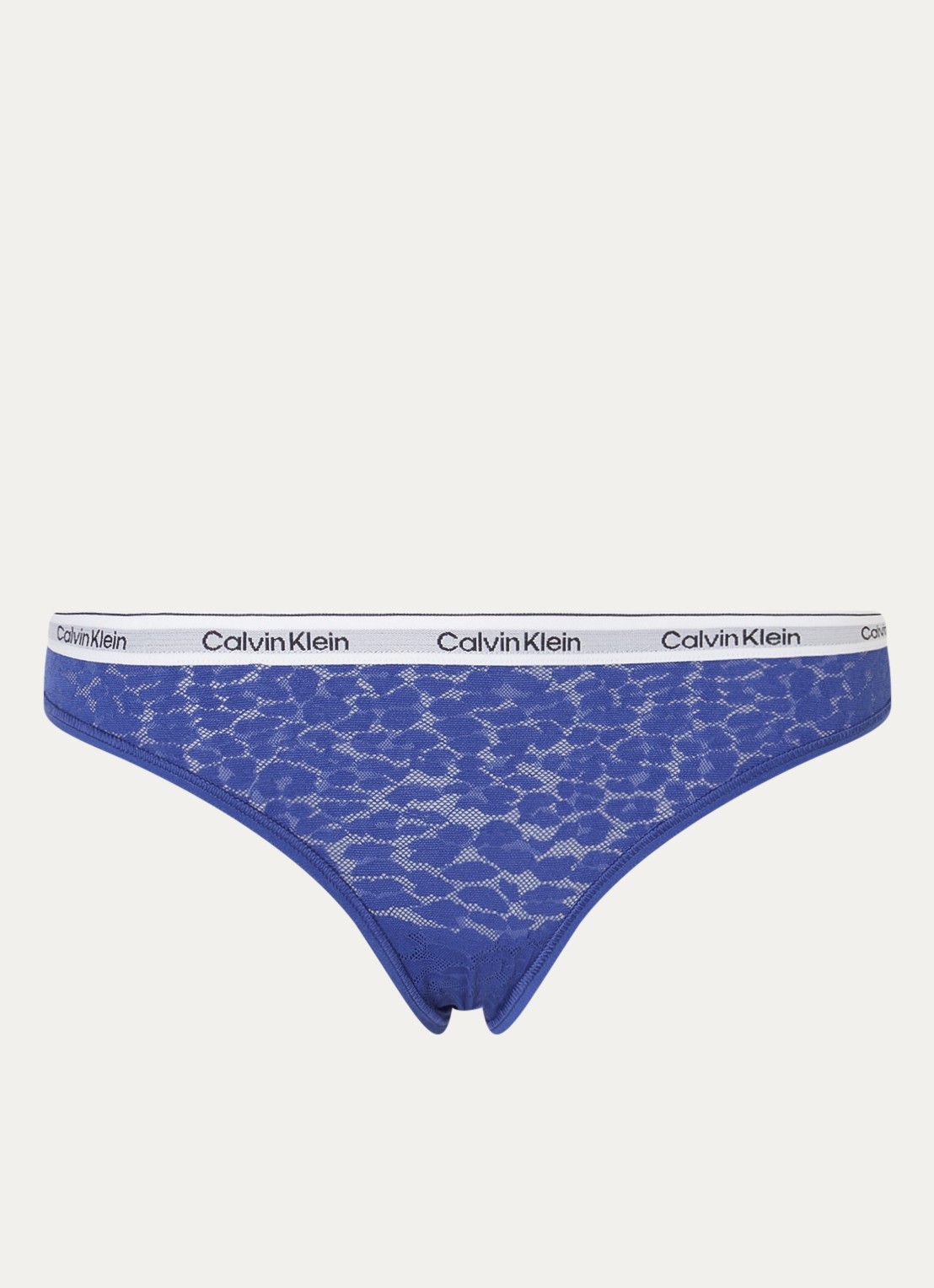 Calvin Klein Slip van mesh met panterprint - voorkant 2 kobaltblauw