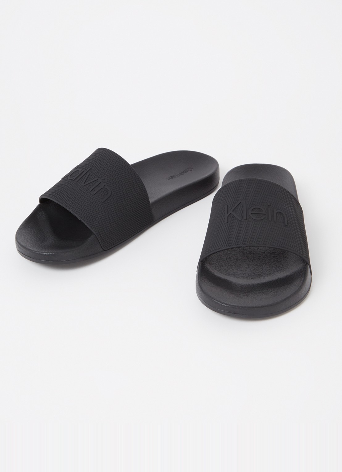 Calvin Klein Slipper met logo - detail zwart