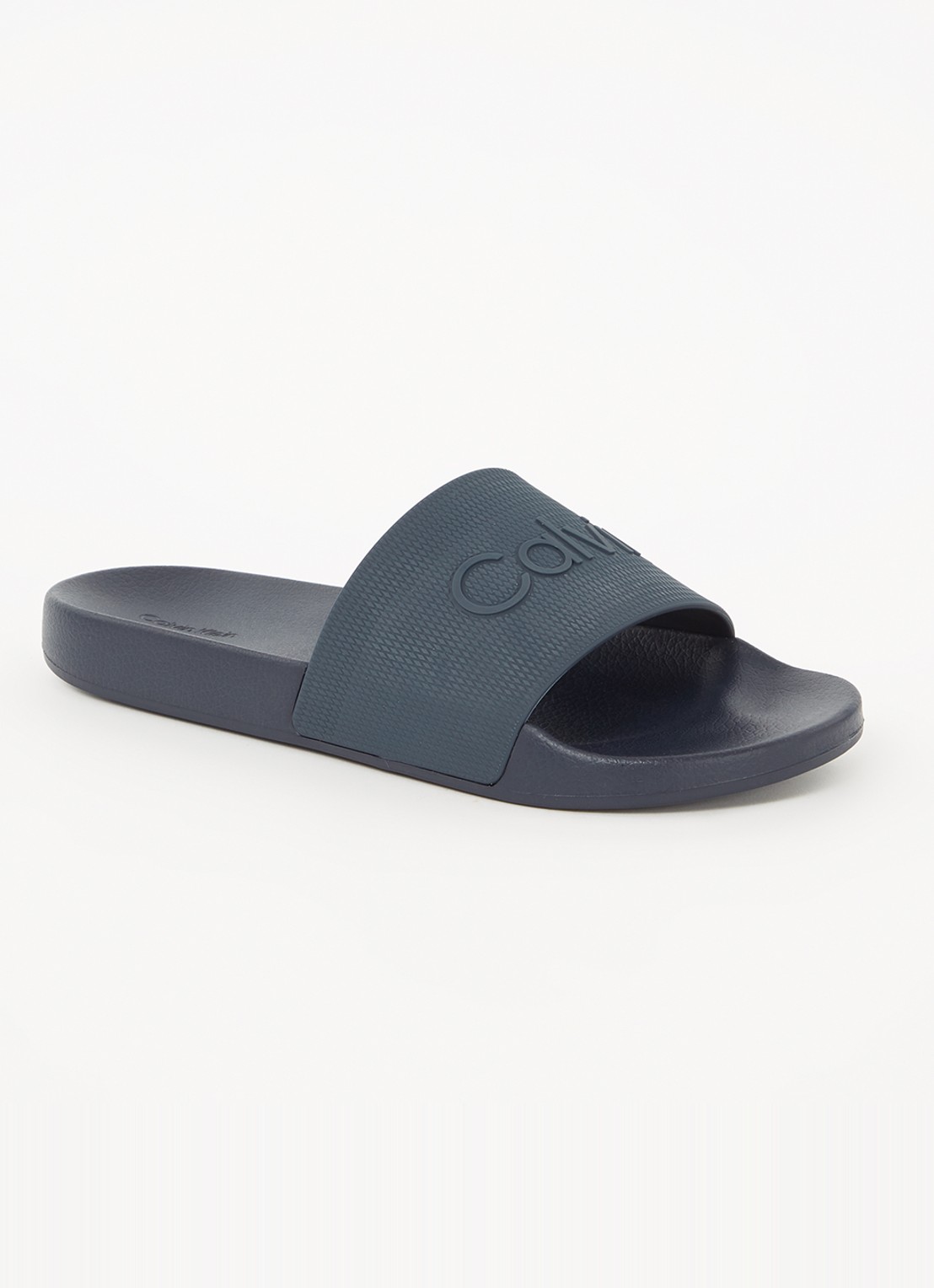 Calvin Klein Slipper met logo - voorkant 3 petrol