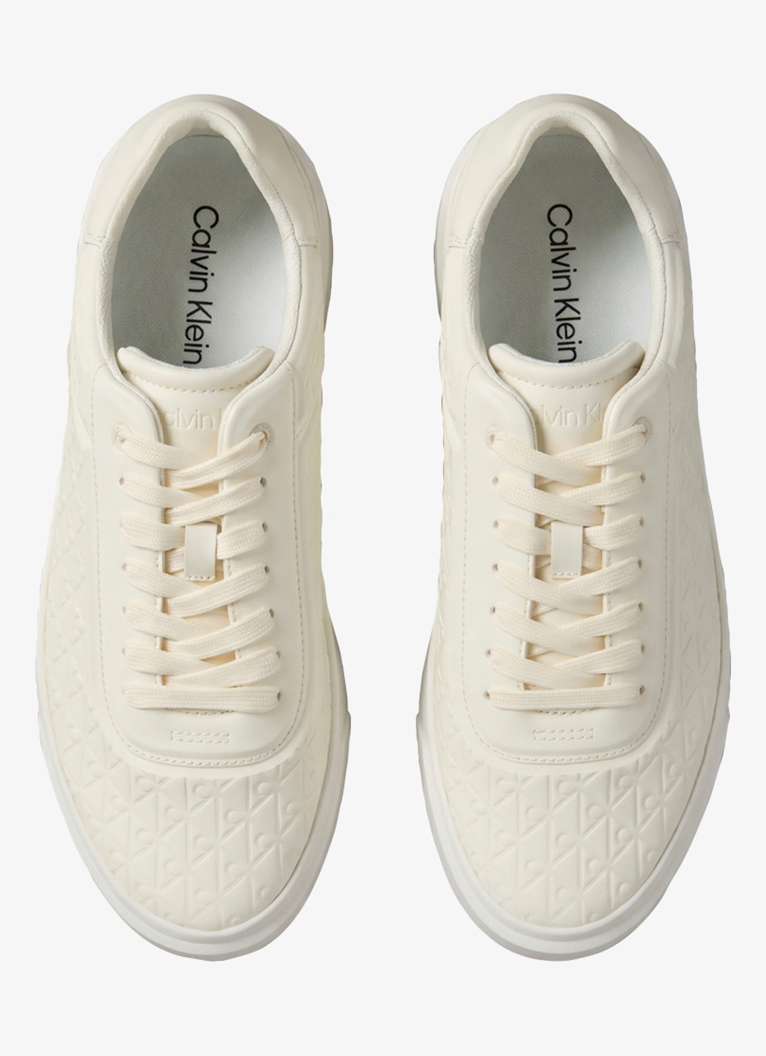 Calvin Klein Sneaker met logoprint - voorkant 2 creme