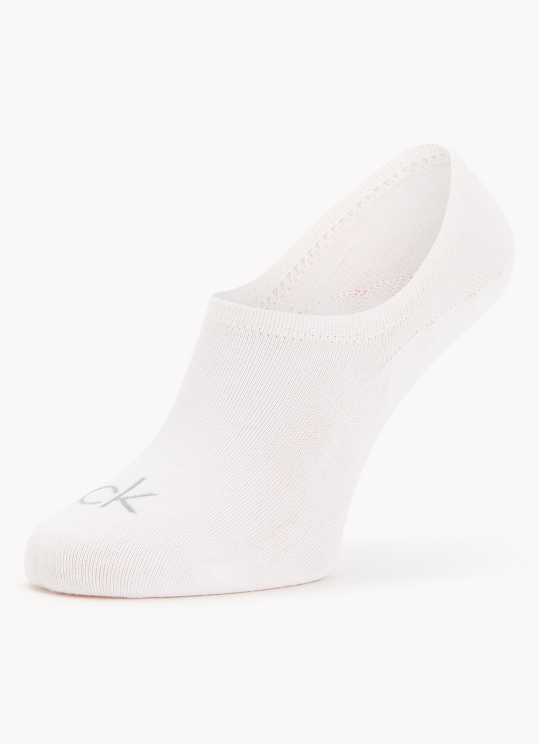 Calvin Klein Sneaker sokken met logo in 3-pack - voorkant 3 wit