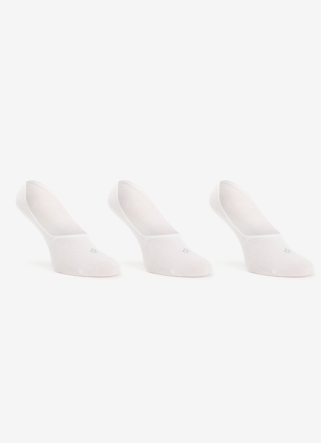 Calvin Klein Sneaker sokken met logo in 3-pack - voorkant wit