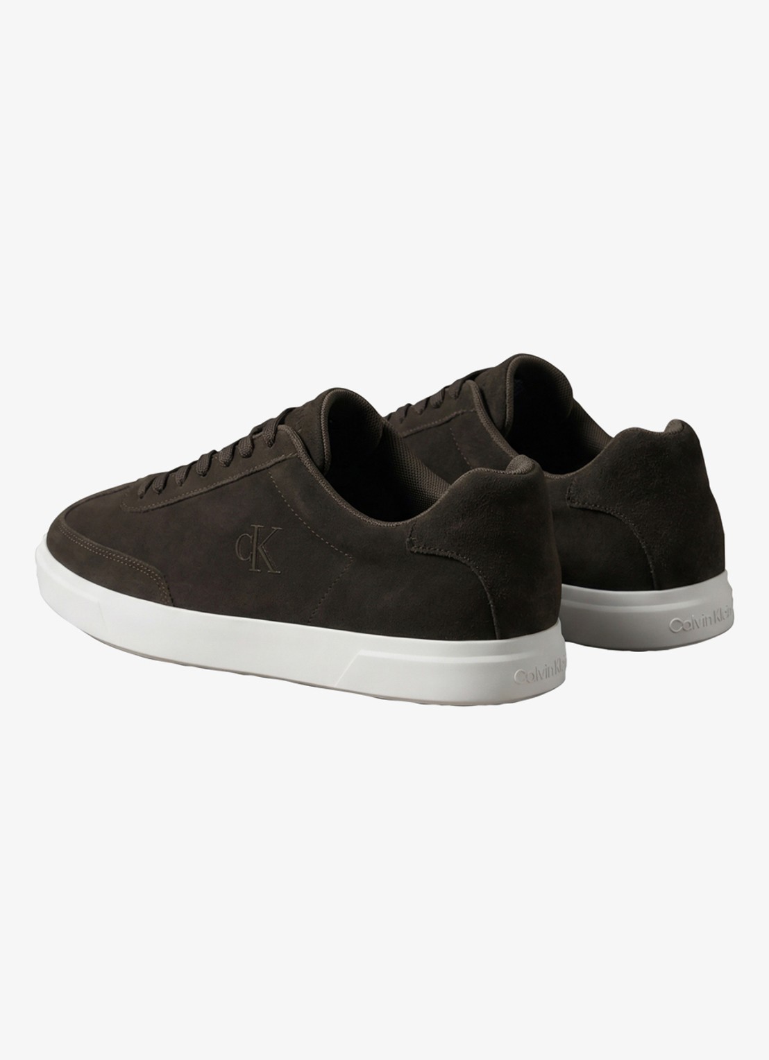 Calvin Klein Sneaker van suède - achterkant donkerbruin
