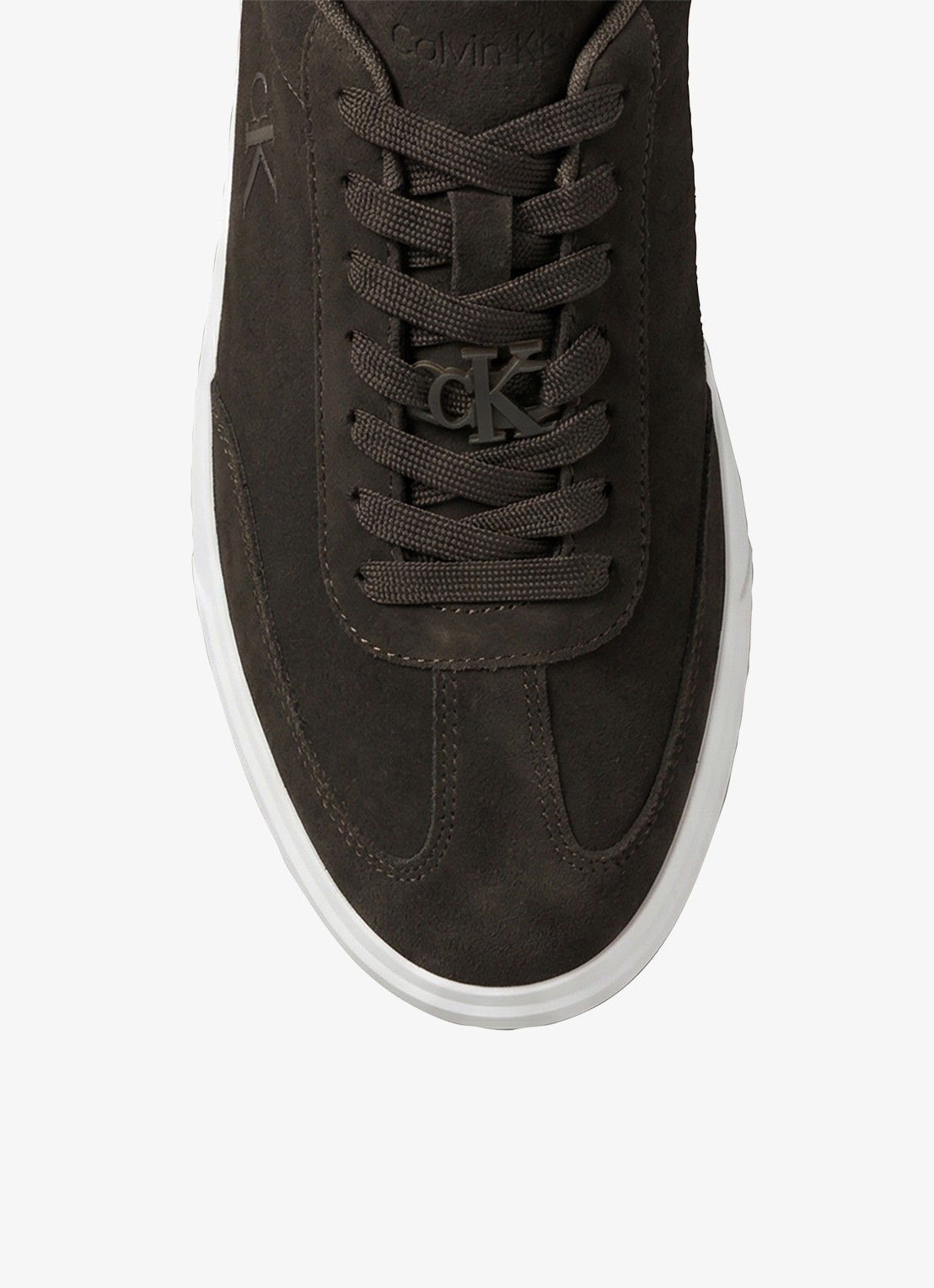 Calvin Klein Sneaker van suède - detail 7 donkerbruin