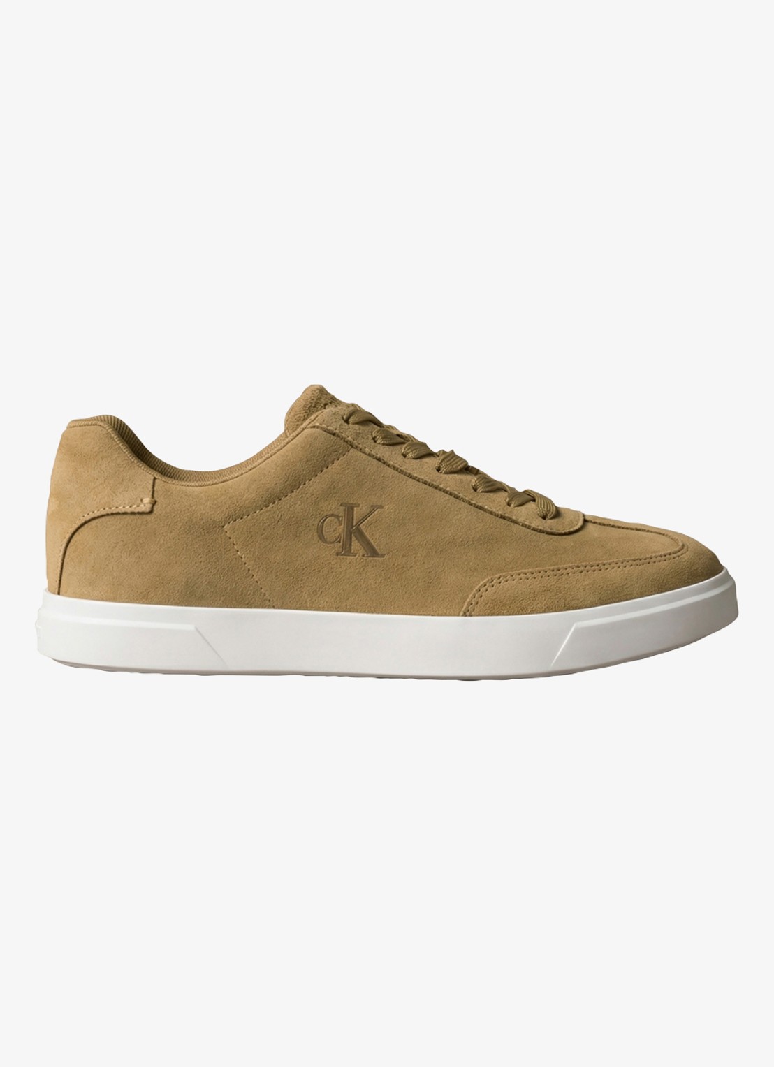 Calvin Klein Sneaker van suède - voorkant camel