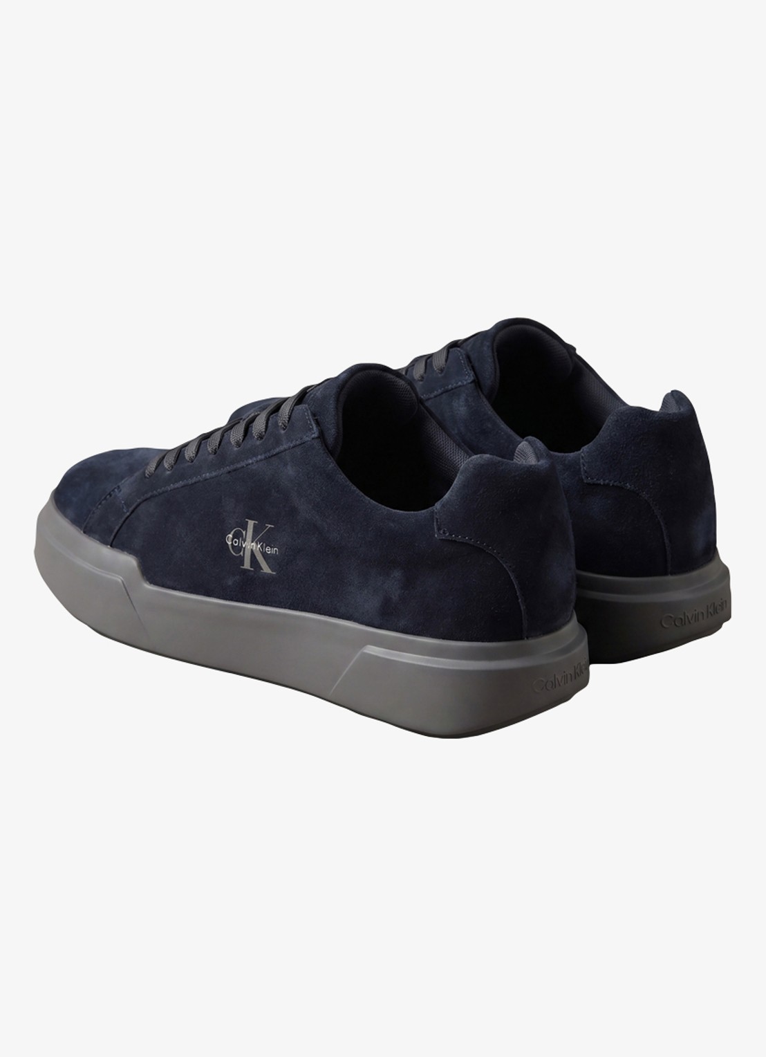 Calvin Klein Sneaker van suède - detail 2 donkerblauw