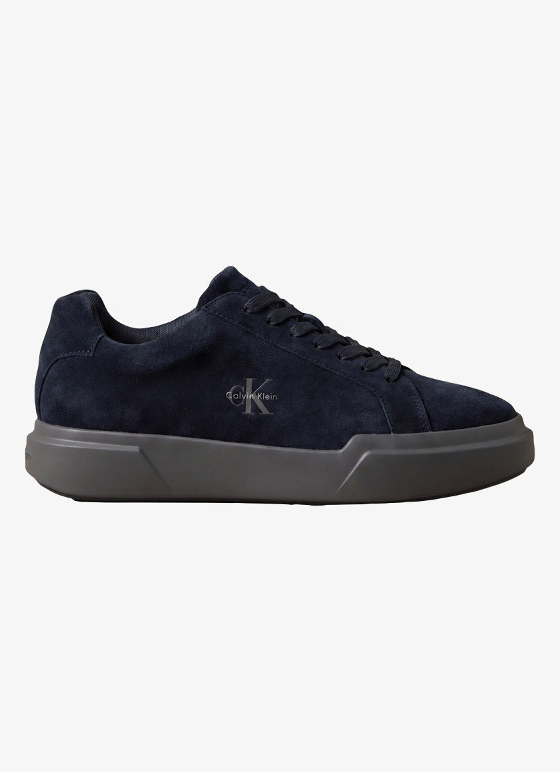 Calvin Klein Sneaker van suède - voorkant 6 donkerblauw