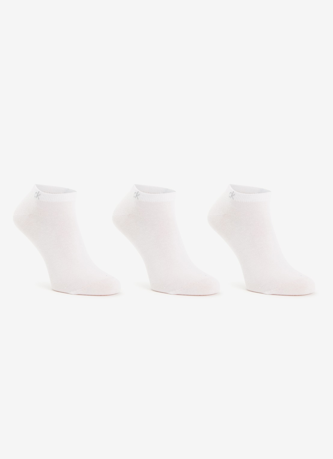 Calvin Klein Sneakersokken met logo in 3-pack - voorkant wit