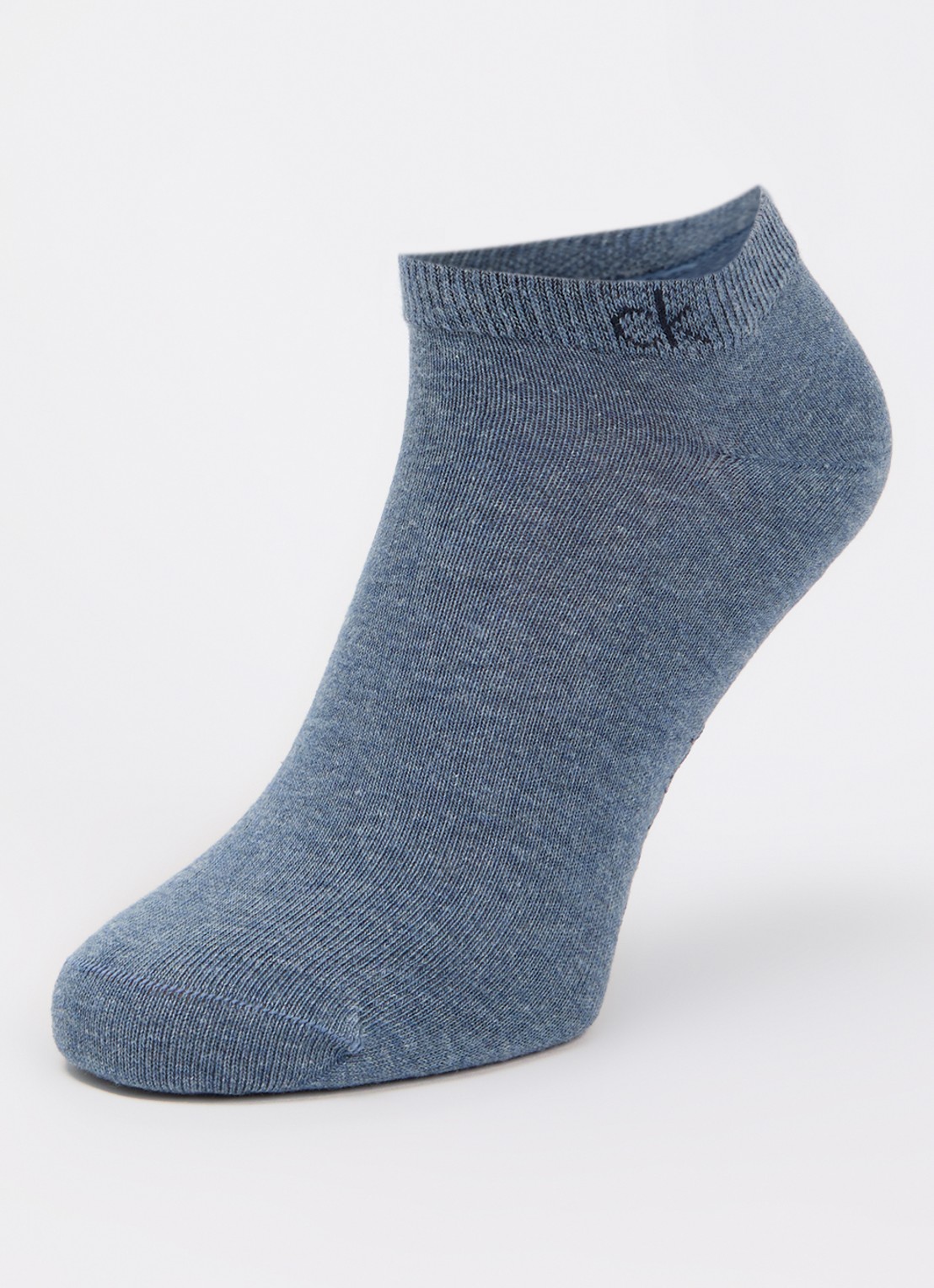Calvin Klein Sneakersokken met logo in 3-pack - detail blauw