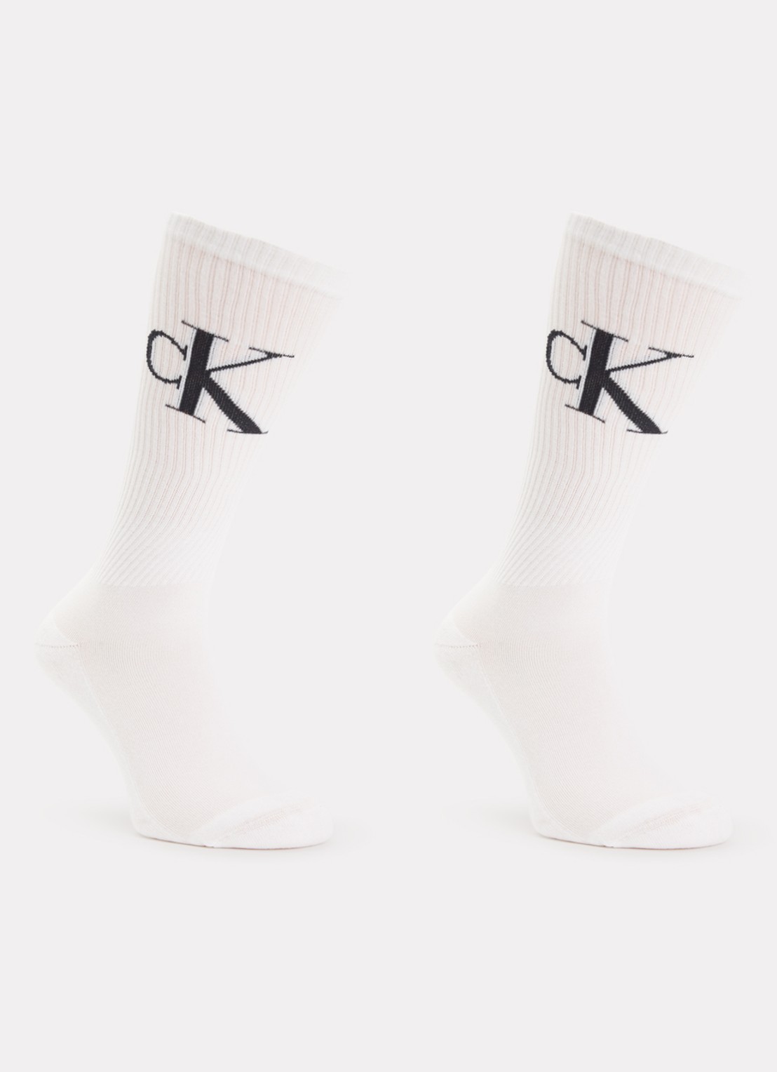 Calvin Klein Sokken met logo in 2-pack - voorkant 2 wit