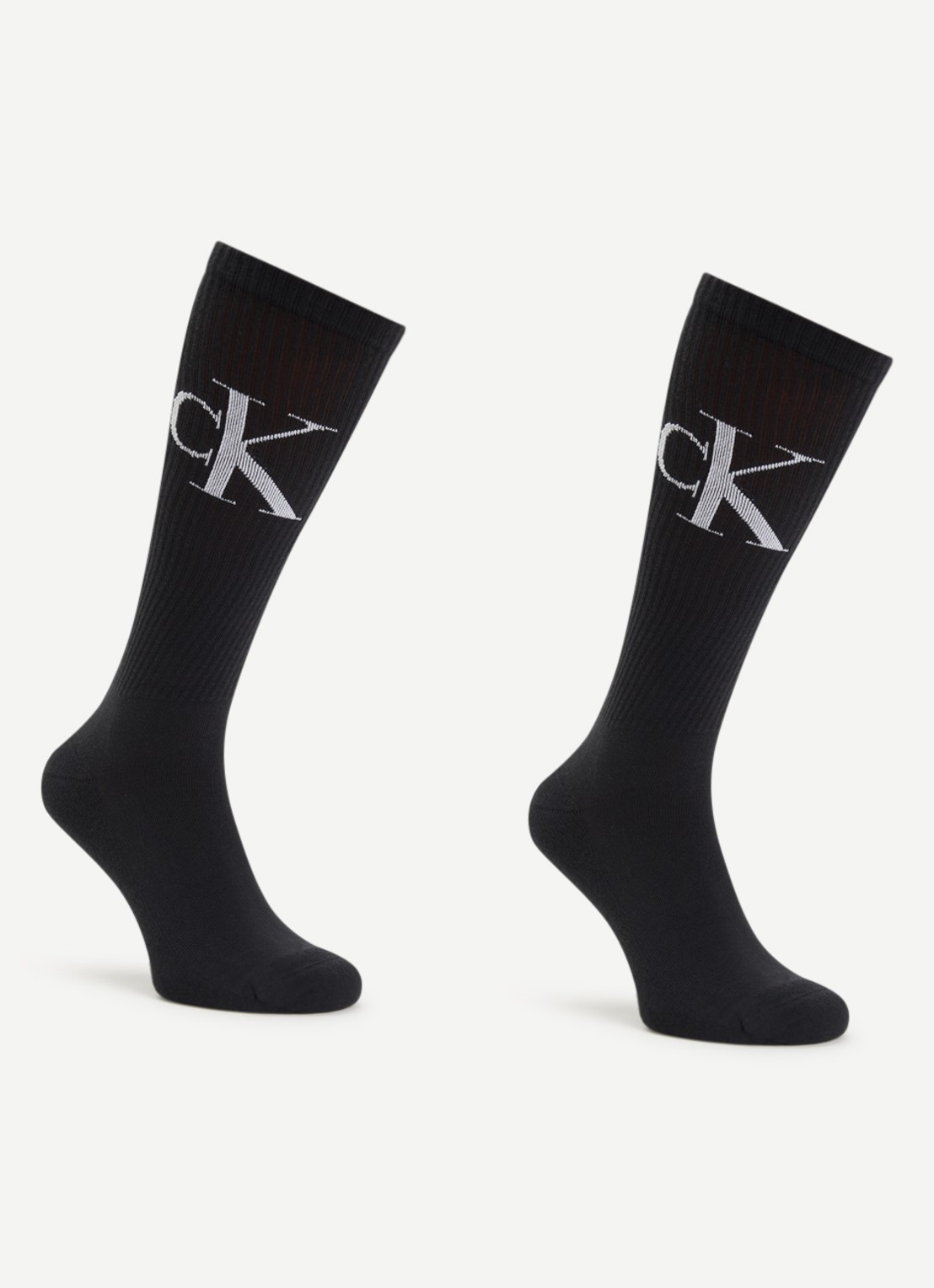Calvin Klein Sokken met logo in 2-pack - voorkant 2 zwart