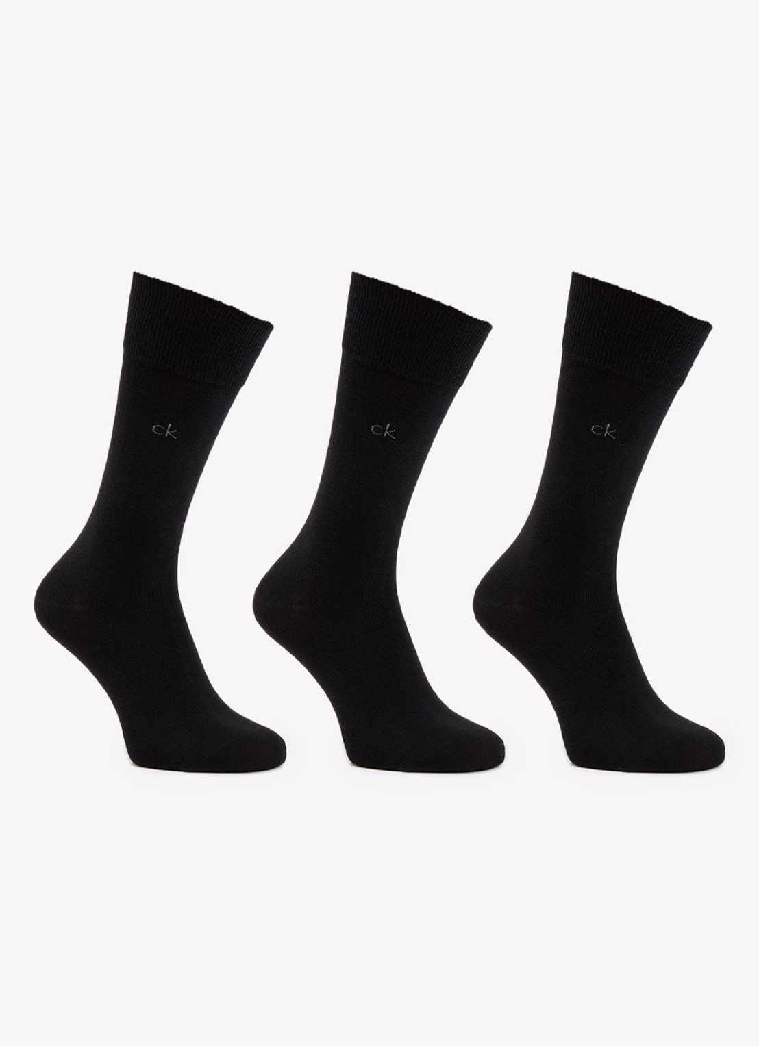 Calvin Klein Sokken met logo in 3-pack - voorkant zwart
