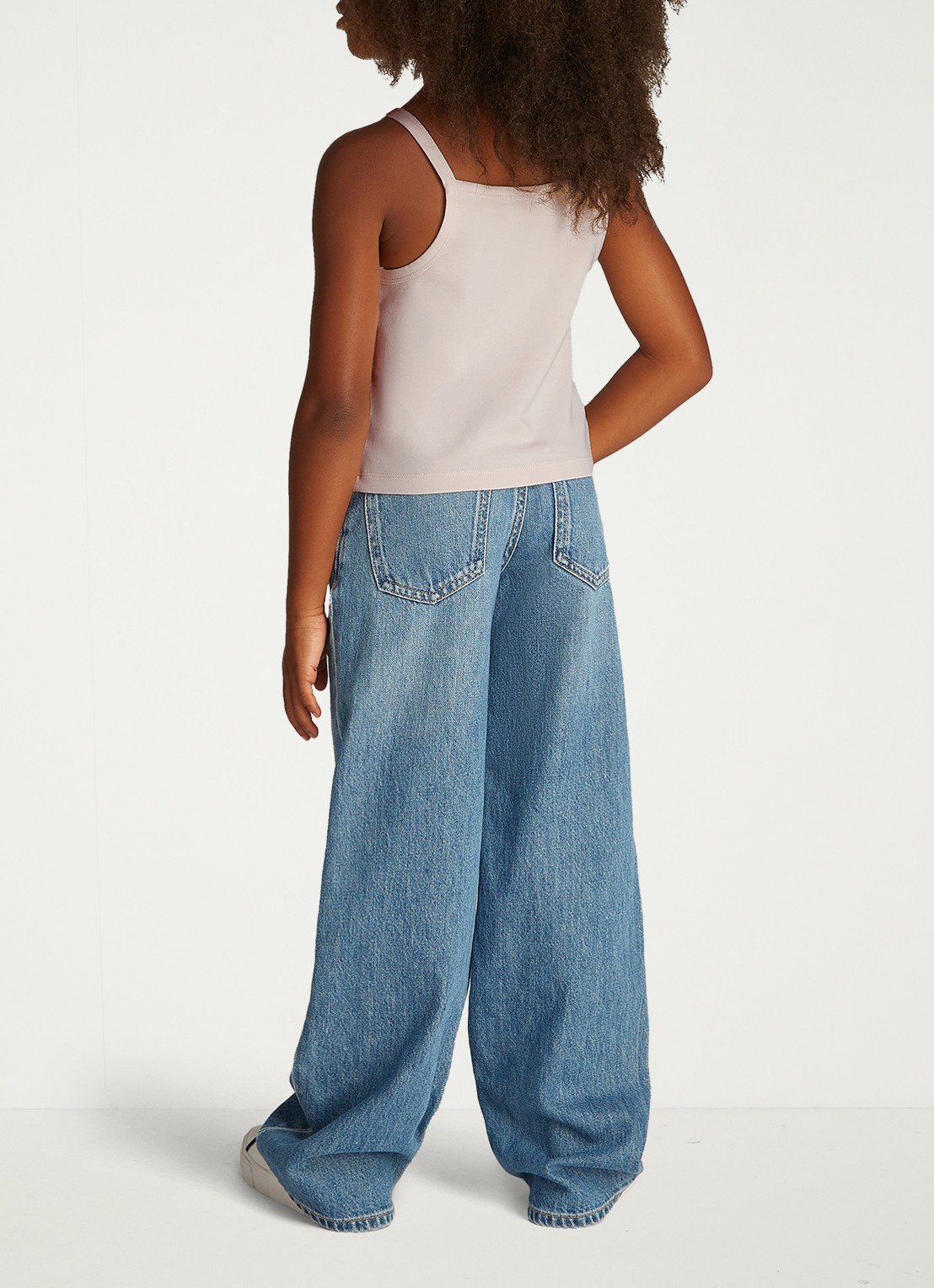 Calvin Klein Spaghetti top met logo - achterkant roze