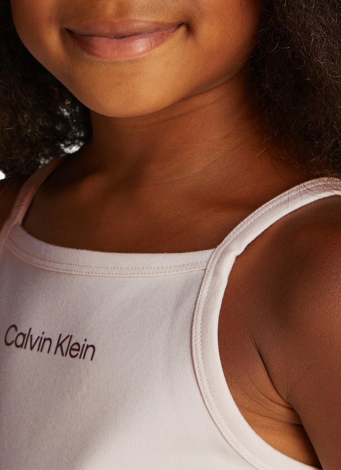 Calvin Klein Spaghetti top met logo - detail 4 roze