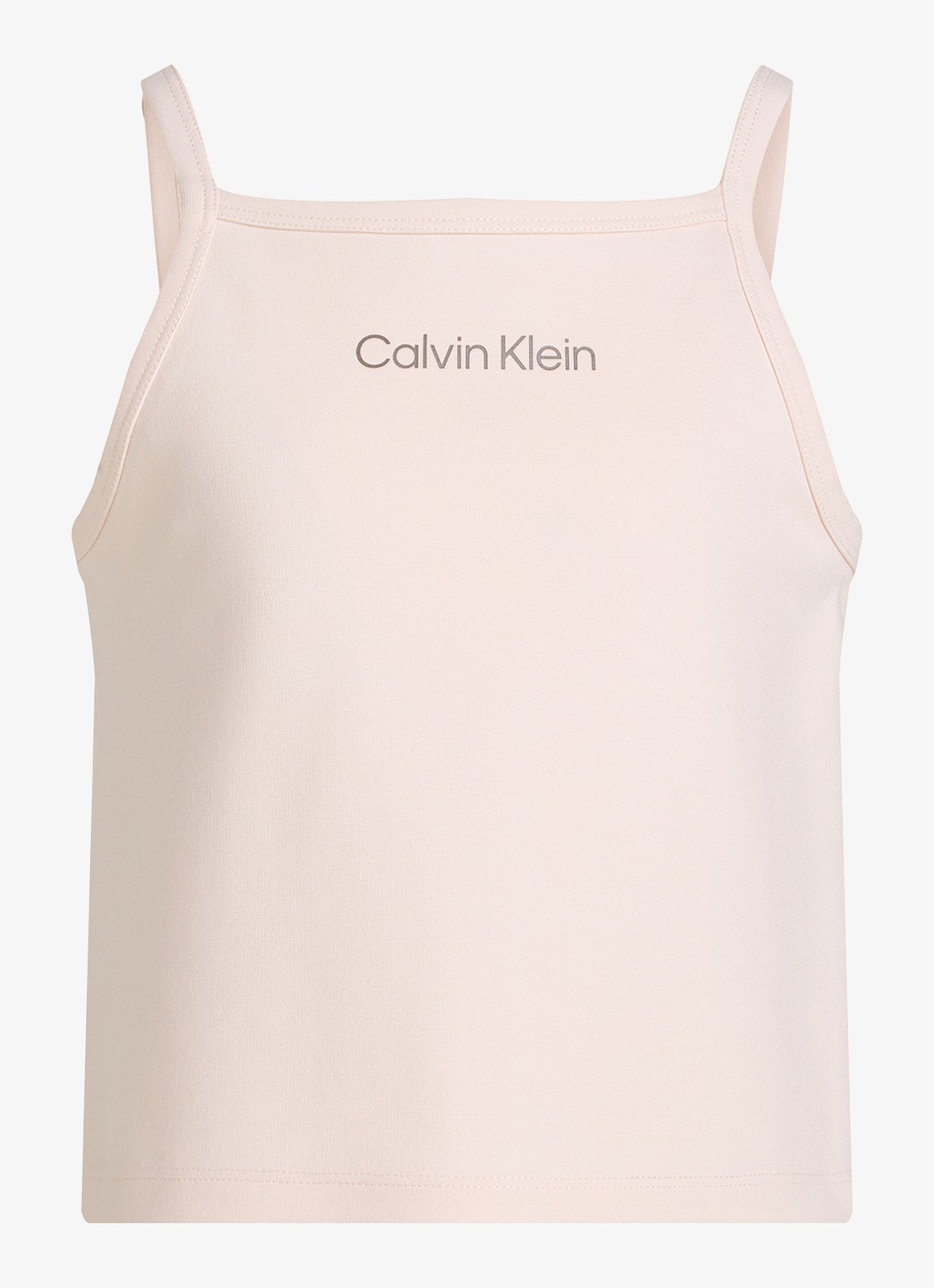 Calvin Klein Spaghetti top met logo - voorkant 2 roze