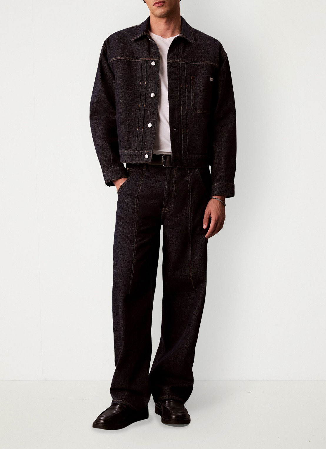 Calvin Klein Spijkerjas met borstzak - voorkant 7 donkerblauw