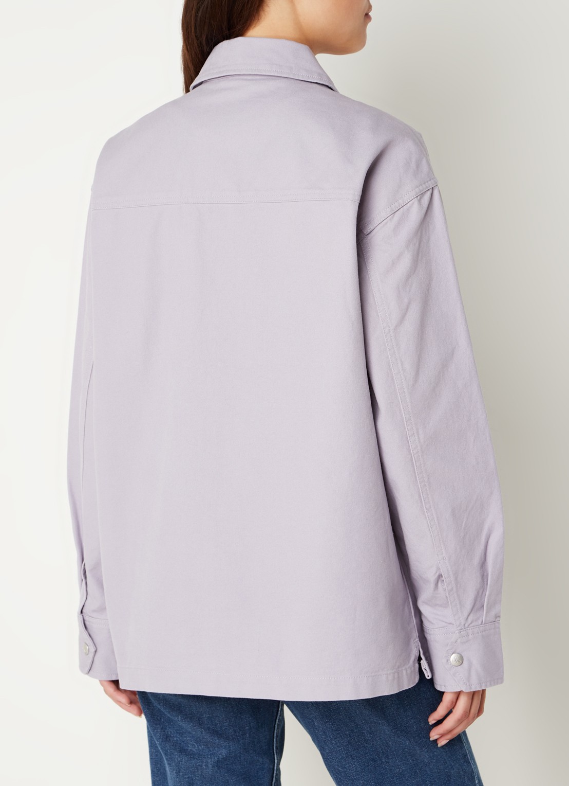 Calvin Klein Spijkerjas met klepzakken en logoborduring - achterkant lila