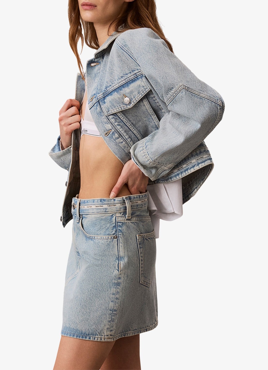 Calvin Klein Spijkerjas met logo - detail 5 denim