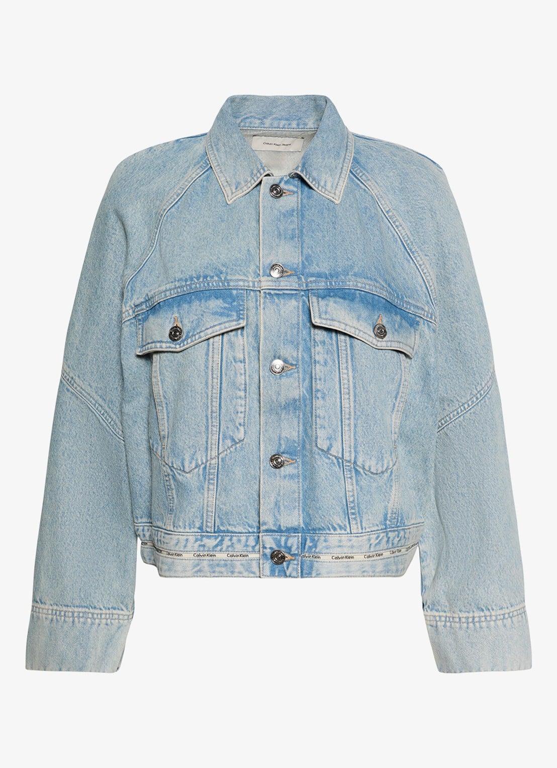 Calvin Klein Spijkerjas met logo - voorkant denim