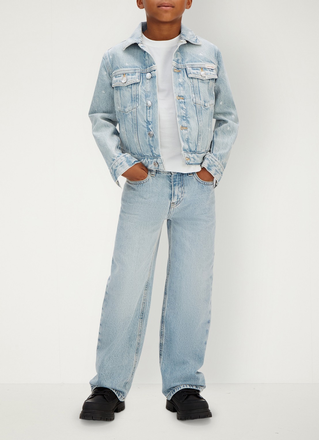 Calvin Klein Spijkerjas met logo - voorkant 5 indigo