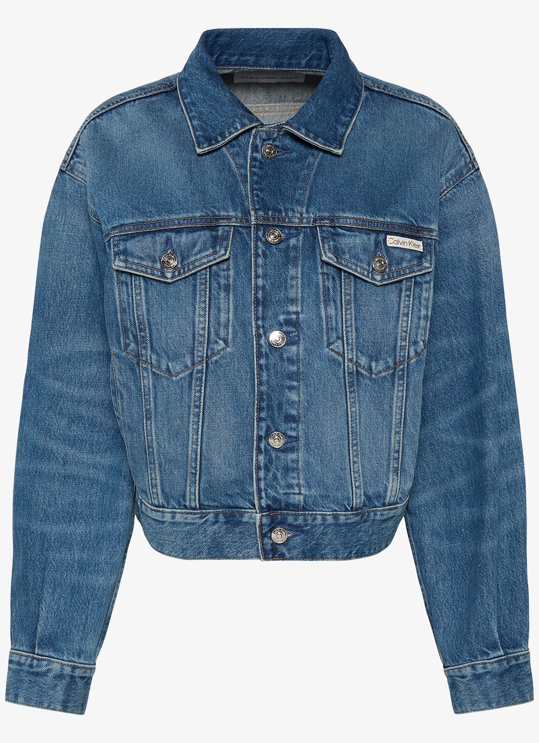 Calvin Klein Spijkerjas met steekzakken - voorkant 3 denim