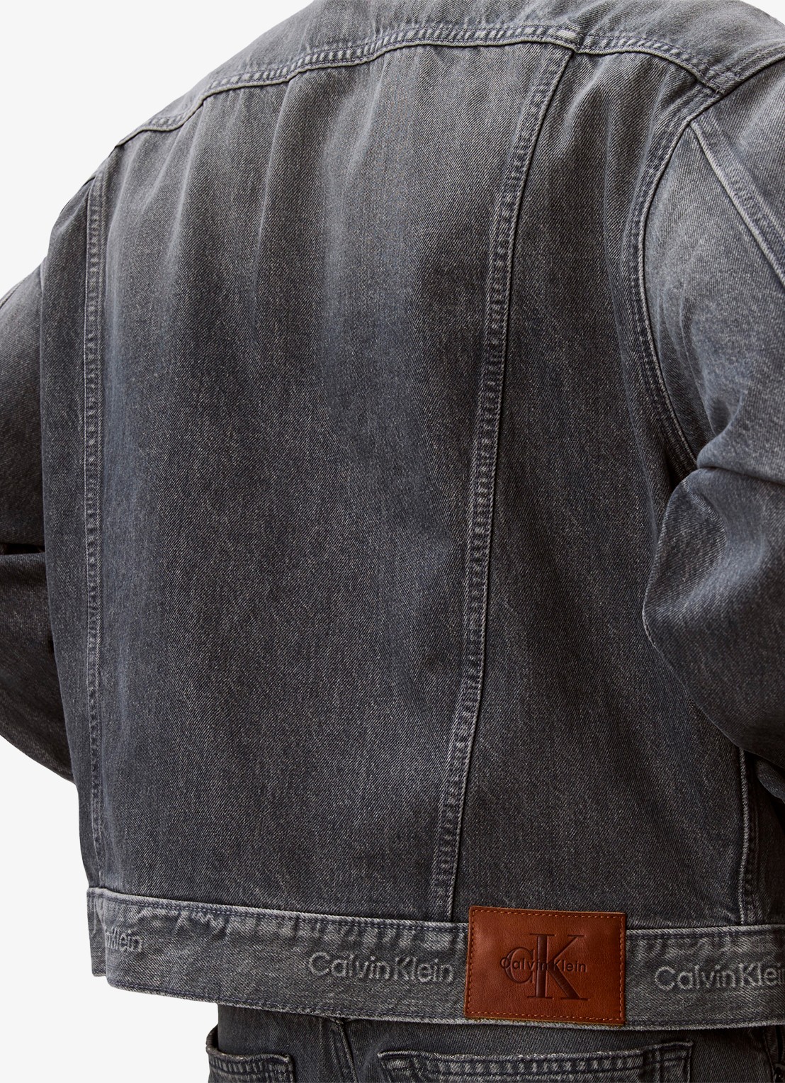 Calvin Klein Spijkerjas met steekzakken - detail 4 middengrijs