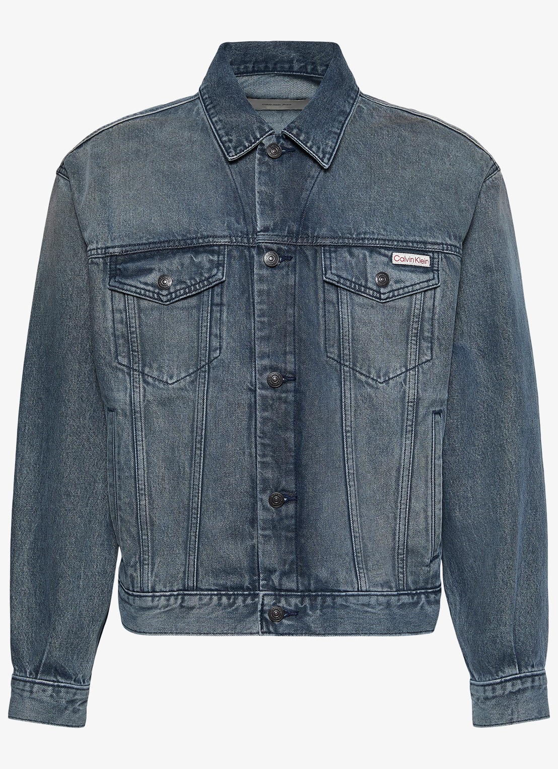 Calvin Klein Spijkerjas met steekzakken - voorkant middengrijs