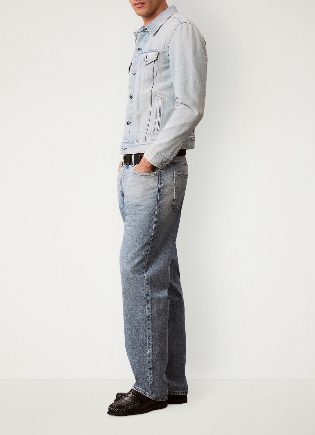 Calvin Klein Spijkerjas met steekzakken - voorkant 2 denim