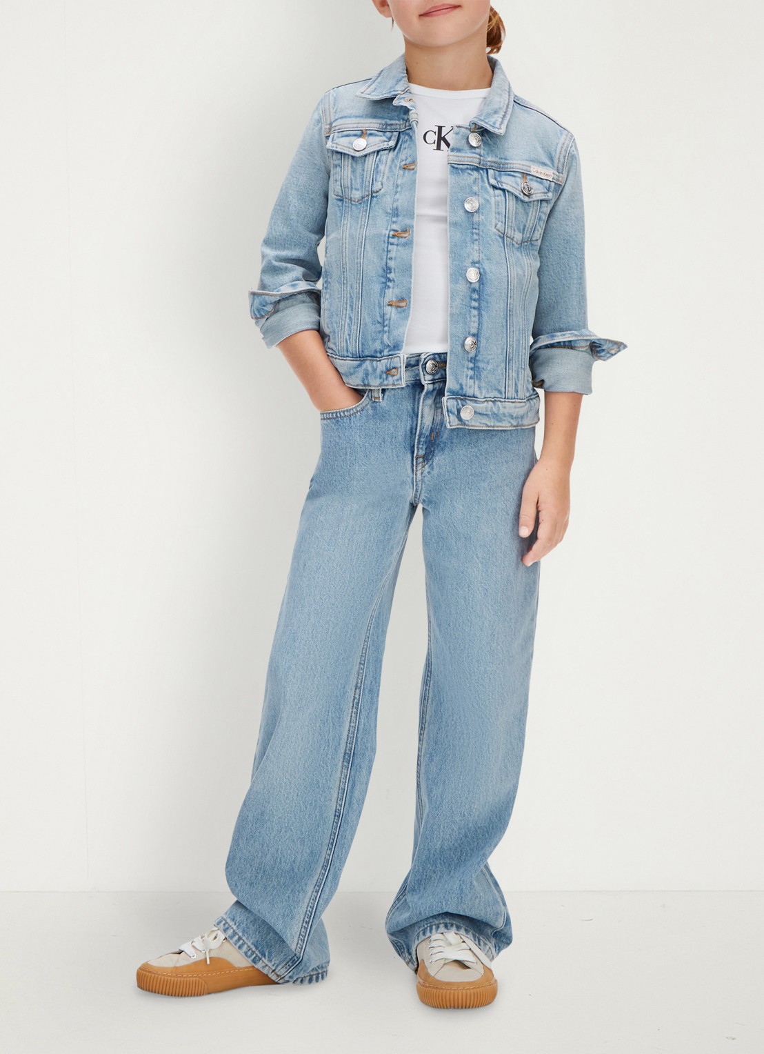Calvin Klein Spijkerjas met steekzakken - voorkant 4 indigo