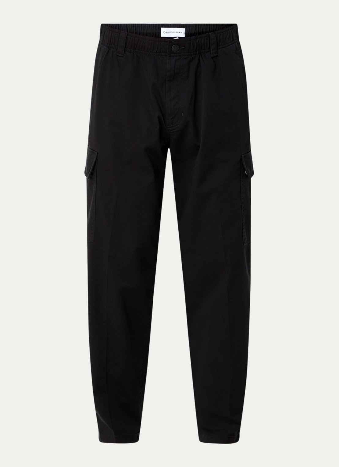 Calvin Klein Straight fit cargobroek met steekzakken en logo - voorkant 4 zwart