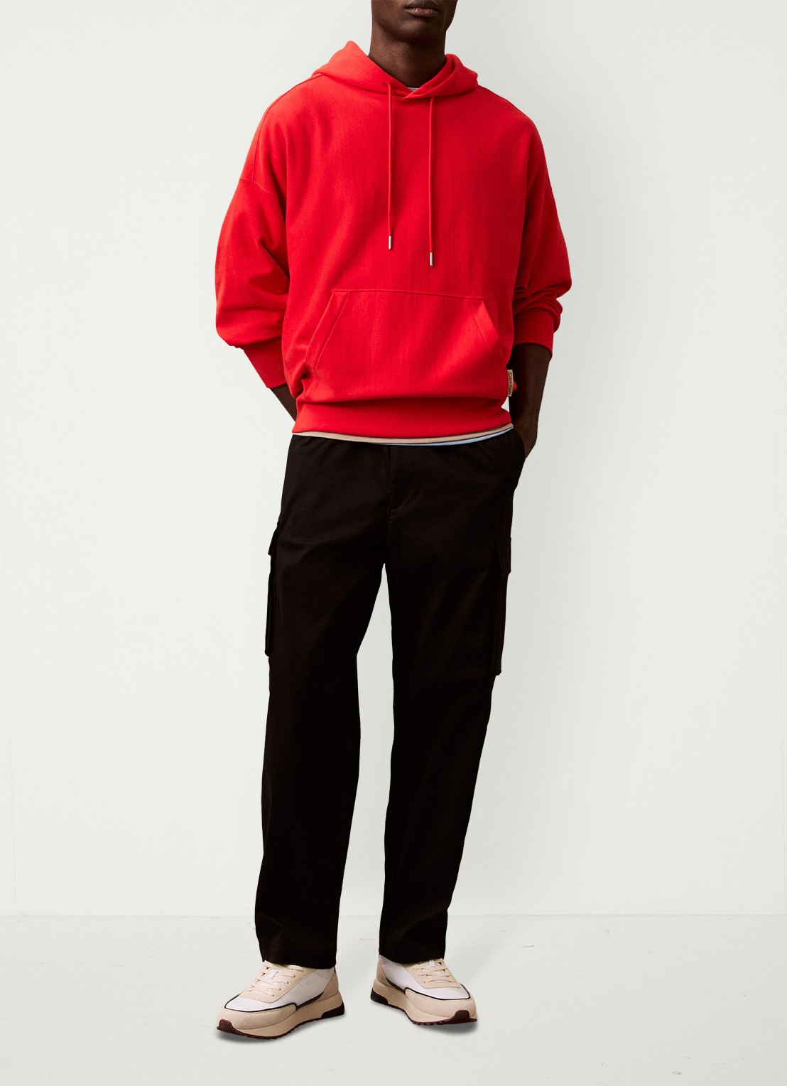Calvin Klein Straight fit cargobroek met steekzakken - voorkant 6 zwart