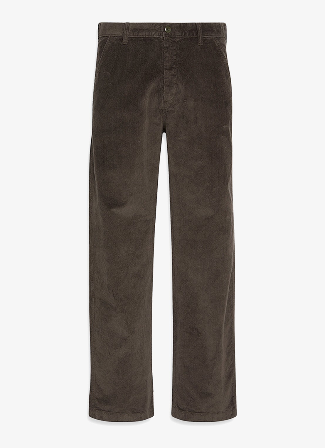 Calvin Klein Straight fit chino van corduroy  - voorkant donkerbruin